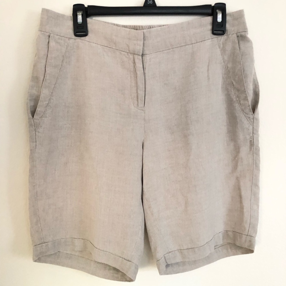 EILEEN FISHER Beige Organic Linen Shorts MP